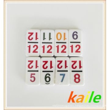 Double 12 Number theme colorful domino with leather box